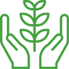 responsibly produced hands icon